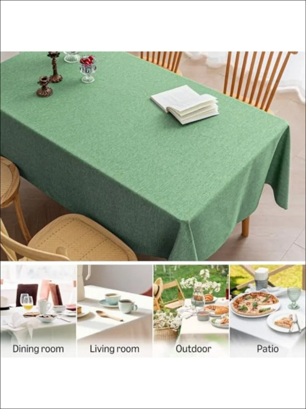 Faux Linen Tablecloths Water-Repellent Wrinkle Resistant Washable 60x120 Pack
